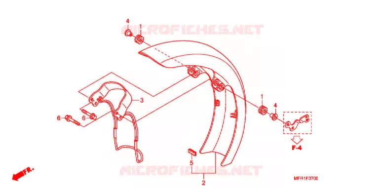 GARDE BOUE AVANT Honda MOTO 1300 VT 2017  VT1300CXAF_J