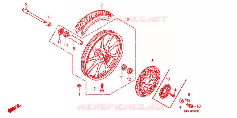 ROUE AVANT Honda MOTO 1300 VT 2015  VT1300CXAF_J
