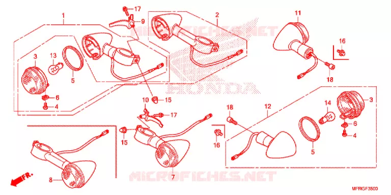 CLIGNOTANT Honda MOTO 1300 VT 2016  VT1300CXAG_A