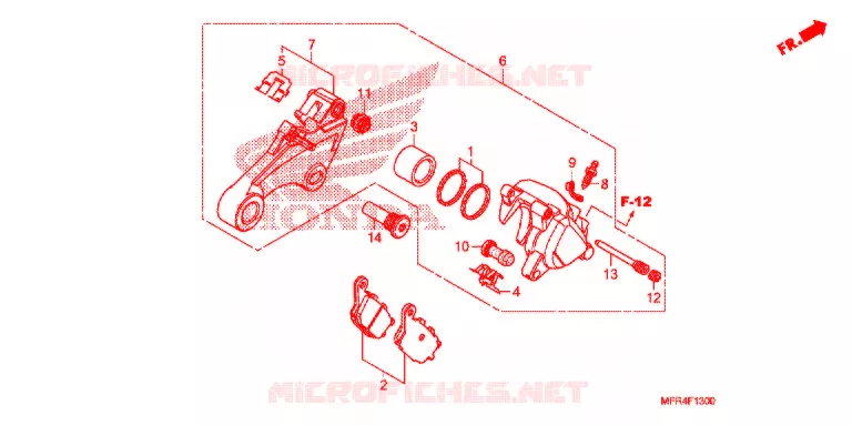 DURITES DE FREIN (VT1300CX) Honda MOTO 1300 VT 2011  VT1300CXB_A