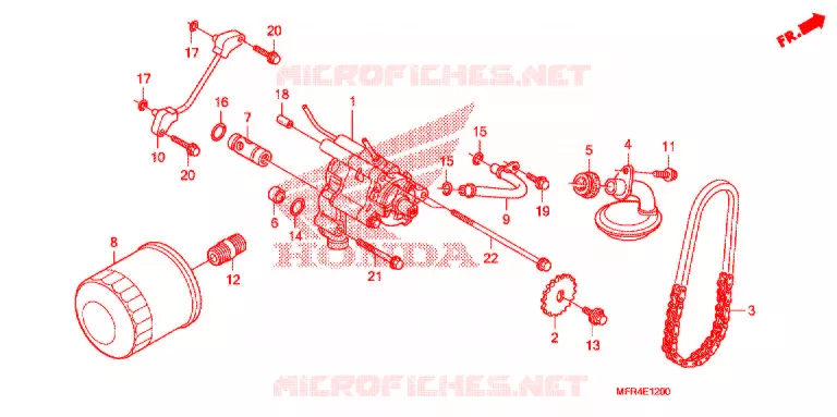 FILTRE A HUILE - POMPE A HUILE Honda MOTO 1300 VT 2011  VT1300CXB_A