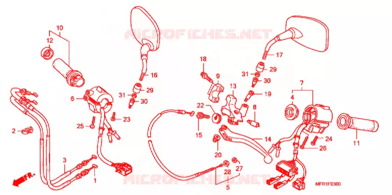 LEVIER DE GUIDON - CABLE - COMMODO Honda MOTO 1300 VT 2014  VT1300CXC_J