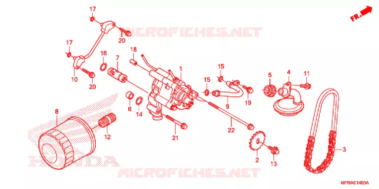 FILTRE A HUILE - POMPE A HUILE Honda MOTO 1300 VT 2013  VT1300CXD
