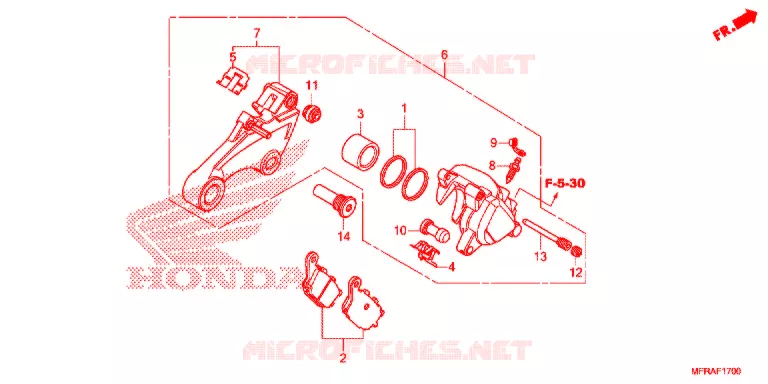 ETRIER DE FREIN ARRIERE (VT1300CR/CS/CT/CX) Honda MOTO 1300 VT 2013  VT1300CXD