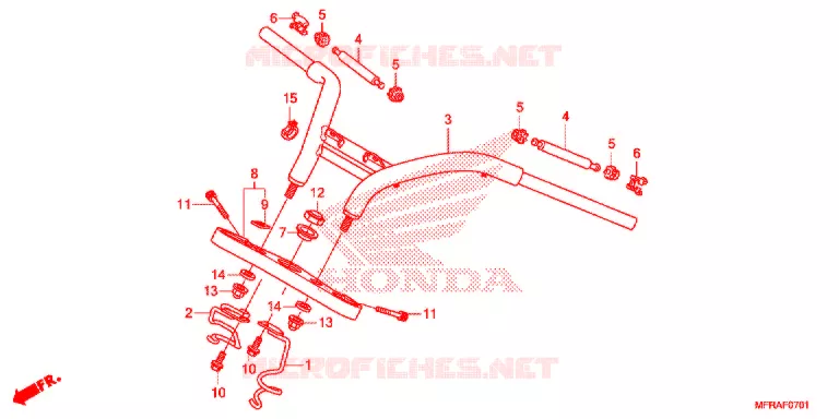 GUIDON - TE DE FOURCHE (VT1300CXA/CX) Honda MOTO 1300 VT 2013  VT1300CXD