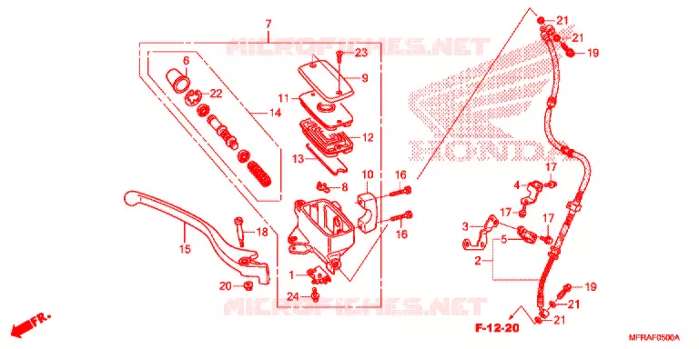 MAITRE CYLINDRE DE FREIN AVANT (VT1300CR/CS/CT/CX) Honda MOTO 1300 VT 2013  VT1300CXD
