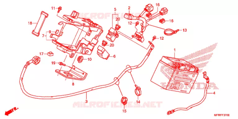 BATTERIE Honda MOTO 1300 VT 2015  VT1300CXF