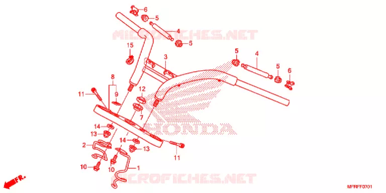 GUIDON - TE DE FOURCHE (VT1300CX/CXA) Honda MOTO 1300 VT 2015  VT1300CXF