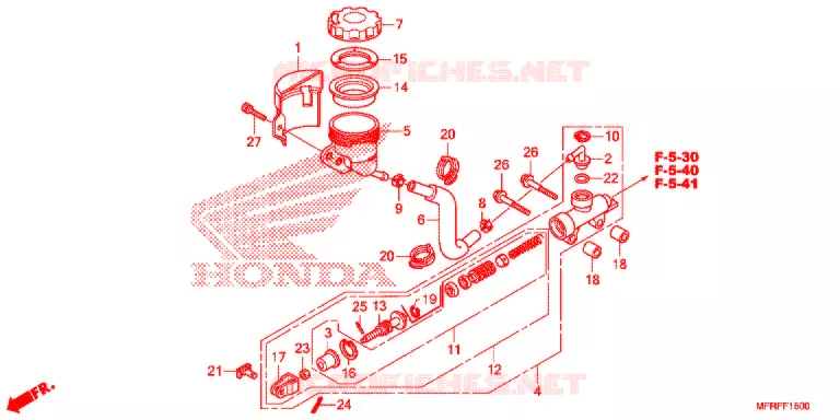 MAITRE CYLINDRE DE FREIN ARRIERE Honda MOTO 1300 VT 2015  VT1300CXF
