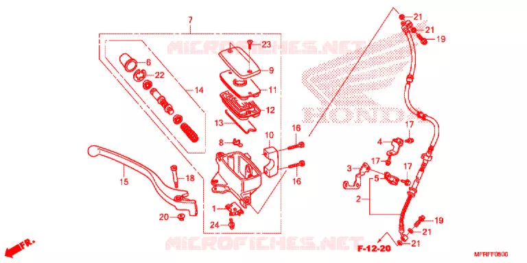 MAITRE CYLINDRE DE FREIN AVANT (VT1300CR/CT/CX) Honda MOTO 1300 VT 2015  VT1300CXF