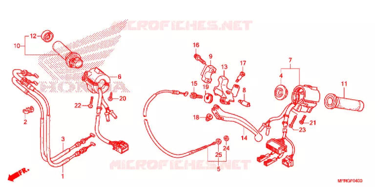 COMMODOS - POIGNEES - CABLES Honda MOTO 1300 VT 2016  VT1300CXG