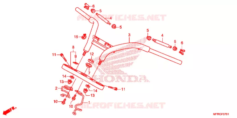 GUIDON - TE DE FOURCHE (VT1300CX/CXA) Honda MOTO 1300 VT 2016  VT1300CXG