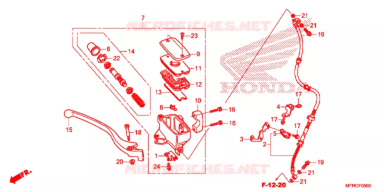 MAITRE CYLINDRE DE FREIN AVANT (VT1300CR/CX) Honda MOTO 1300 VT 2016  VT1300CXG