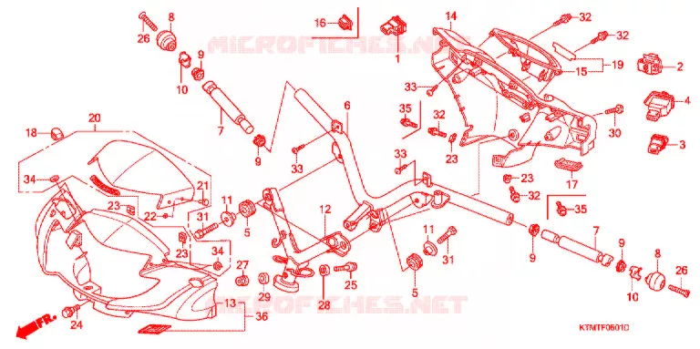 GUIDON - CARENAGE (2) Honda MOTO 125 WAVE 2011  AFS125KSFA