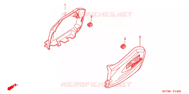 COUVERCLES LATERAUX Honda MOTO 100 C100 2005  C100M4_MA