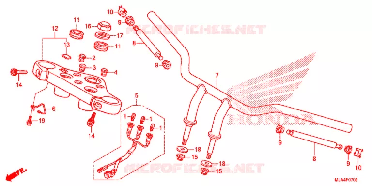 GUIDON (VT750C2B) Honda MOTO 750 SHADOW 2012  VT750C2BC-A