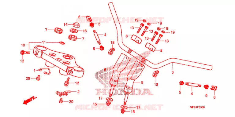 GUIDON - TE DE FOURCHE Honda MOTO 750 SHADOW 2008  VT750C2F8