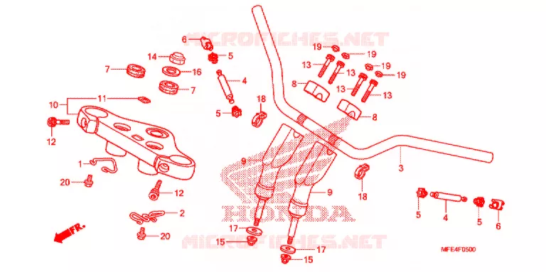 GUIDON - TE DE FOURCHE Honda MOTO 750 SHADOW 2009  VT750C2F9