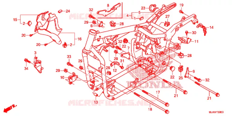 CADRE (VT750C/CA/C2/C2B/C2F/CS/C2S) Honda MOTO 750 SHADOW 2013  VT750C2FD