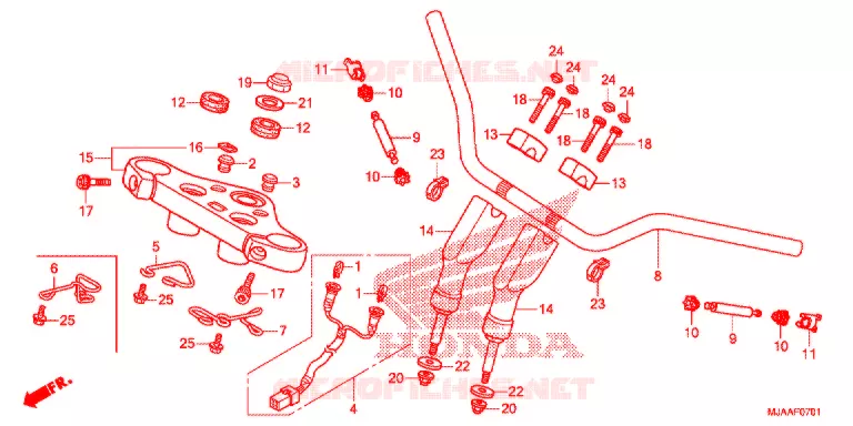 GUIDON (VT750C2/C2F/C2S) Honda MOTO 750 SHADOW 2013  VT750C2FD