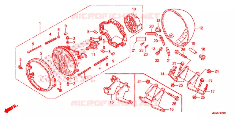 PHARE (VT750C2/C2B/C2F/S/C2S) Honda MOTO 750 SHADOW 2013  VT750C2FD