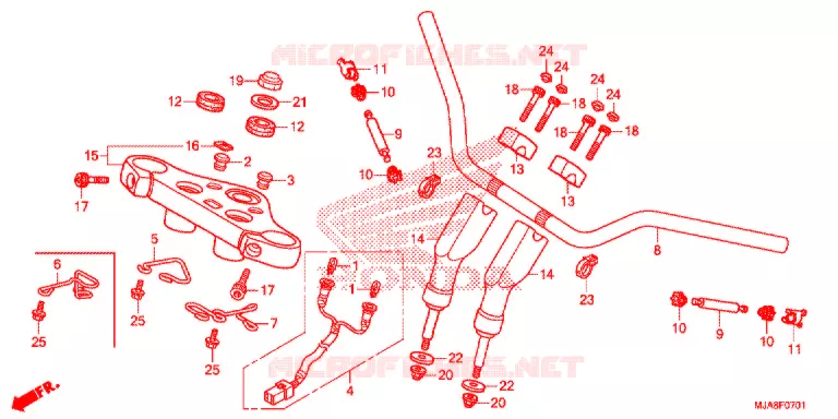 GUIDON (VT750C2/C2F/C2S) Honda MOTO 750 SHADOW 2014  VT750C2FE