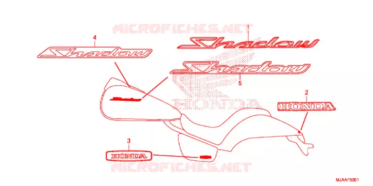 EMBLEME (VT750C2/C2B/C2F/C2S) Honda MOTO 750 SHADOW 2013  VT750C2SD_A