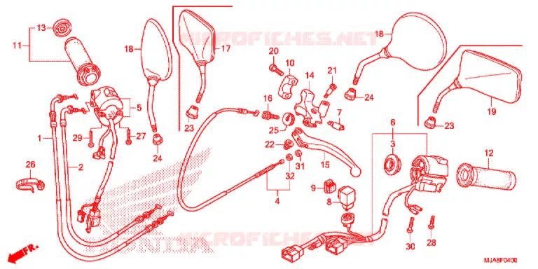 LEVIER DE GUIDON - CABLE - COMMODO Honda MOTO 750 SHADOW 2014  VT750C2SE