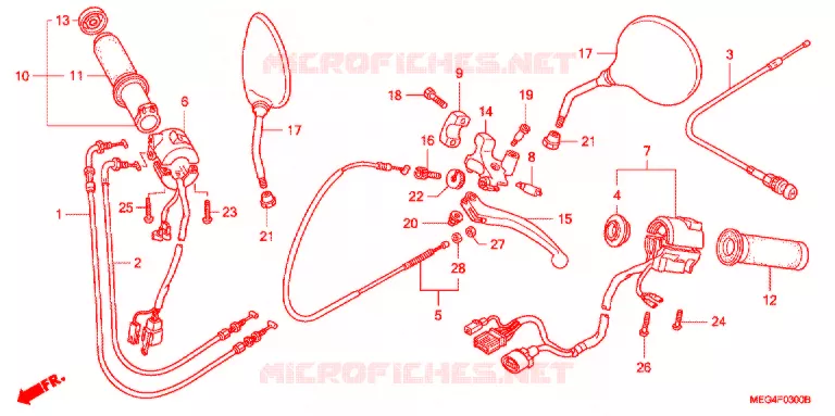 COMMODOS - POIGNEES Honda MOTO 750 SHADOW 2004  VT750C4