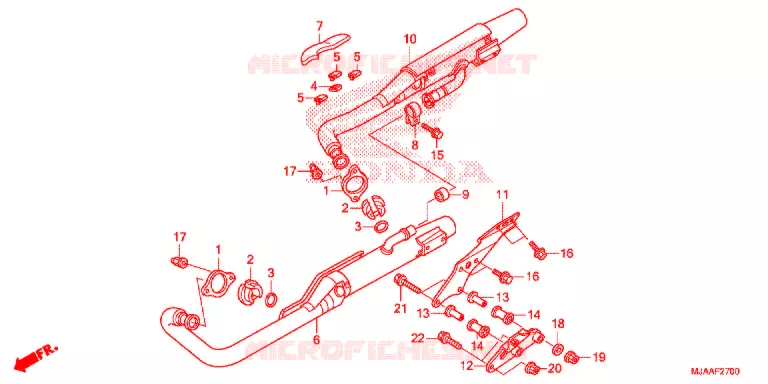 SILENCIEUX D'ECHAPPEMENT (VT750C/CA/C2/C2B/C2F/CS/C2S) Honda MOTO 750 SHADOW 2013  VT750CAD_A