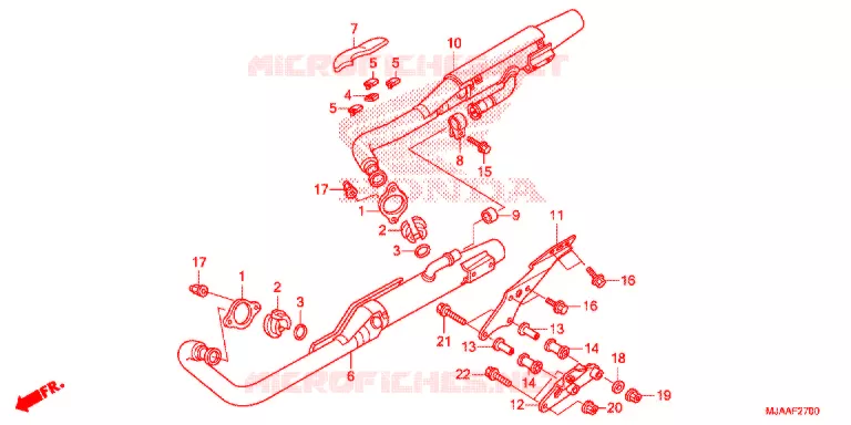 SILENCIEUX D'ECHAPPEMENT (VT750C/CA/C2/C2B/C2F/CS/C2S) Honda MOTO 750 SHADOW 2013  VT750CAD_A