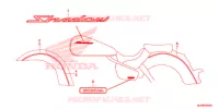 EMBLEME (VT750C/CA/CS) pour Honda SHADOW VT 750 AERO ABS GRAY de 2014