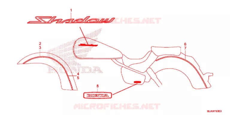 EMBLEME (VT750C/CA/CS) Honda MOTO 750 SHADOW 2013  VT750CD