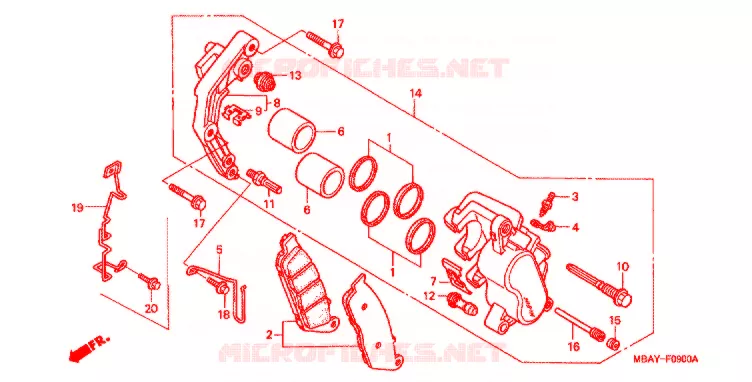 ETRIER DE FREIN AVANT Honda MOTO 750 SHADOW 2001  VT750CD1