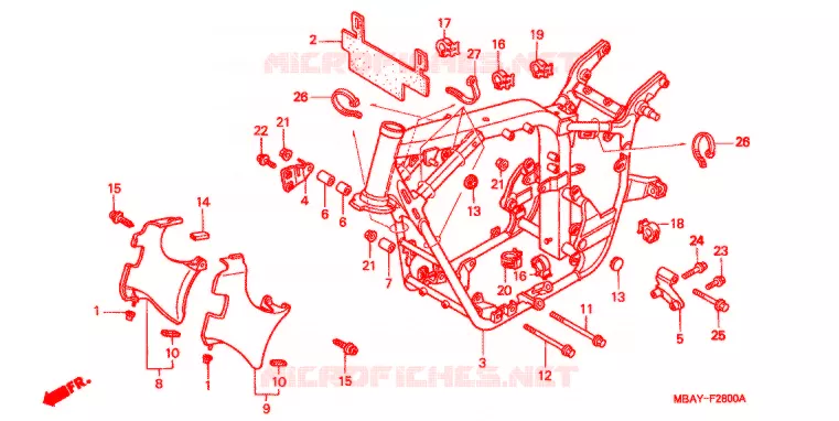 CADRE Honda MOTO 750 SHADOW 2001  VT750CD1