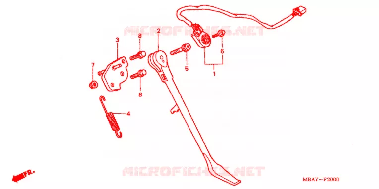 BEQUILLE Honda MOTO 750 SHADOW 2001  VT750CD21