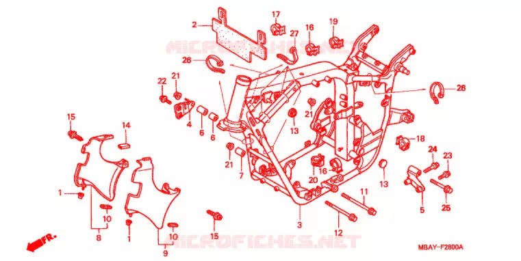 CADRE Honda MOTO 750 SHADOW 2001  VT750CD21