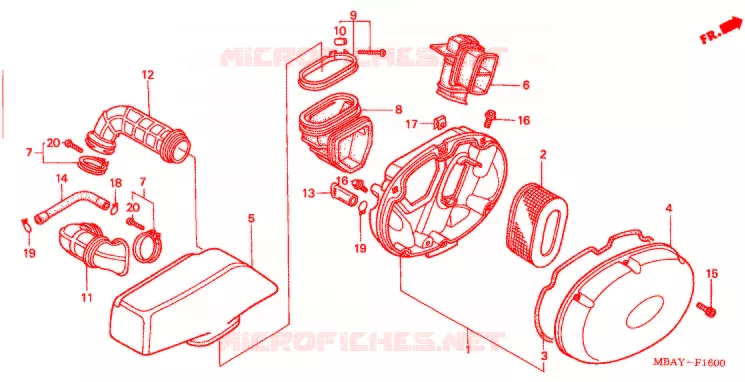 FILTRE A AIR Honda MOTO 750 SHADOW 2001  VT750CD21