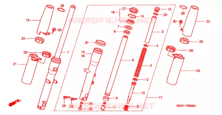 FOURCHE Honda MOTO 750 SHADOW 2001  VT750CD21