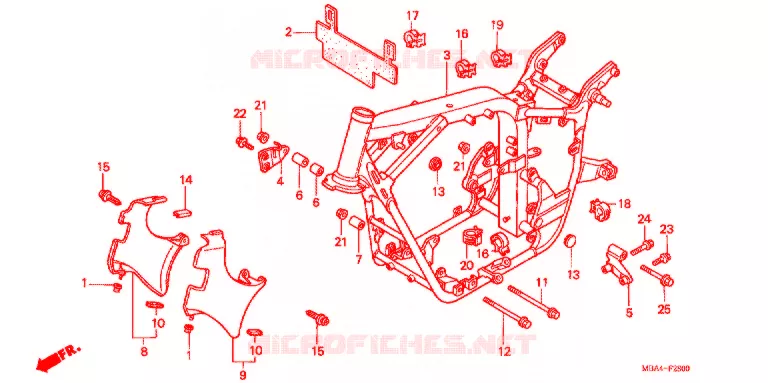 CADRE Honda MOTO 750 SHADOW 1998  VT750CD2W