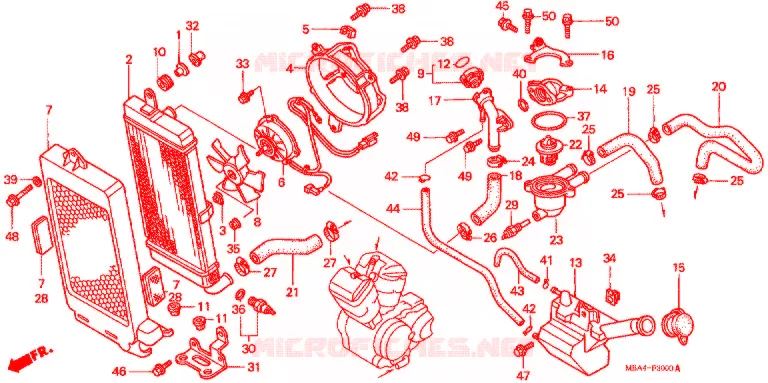 RADIATEUR Honda MOTO 750 SHADOW 1998  VT750CD2W