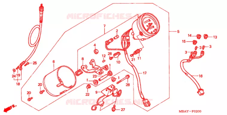 COMPTEUR (1) Honda MOTO 750 SHADOW 2000  VT750CD2Y