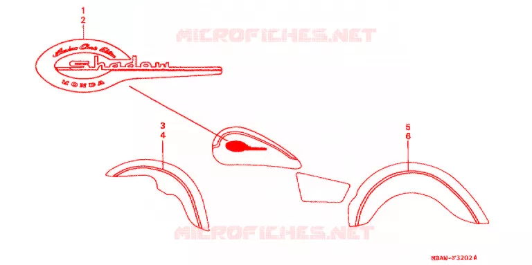 AUTOCOLLANTS Honda MOTO 750 SHADOW 1998  VT750CD3W