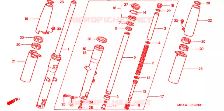 FOURCHE Honda MOTO 750 SHADOW 1998  VT750CD3W