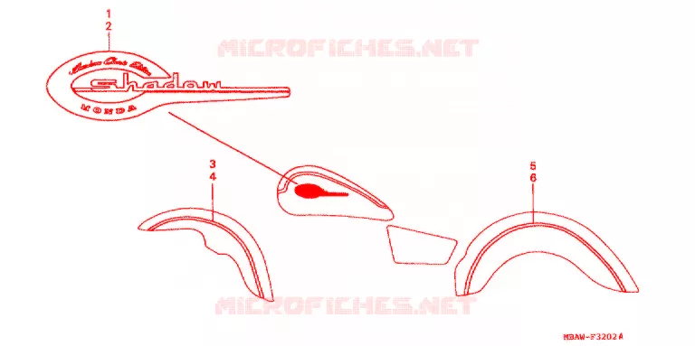 AUTOCOLLANTS Honda MOTO 750 SHADOW 1999  VT750CD3X