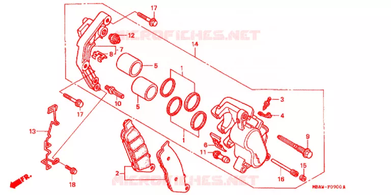 ETRIER DE FREIN AVANT Honda MOTO 750 SHADOW 1999  VT750CD3X