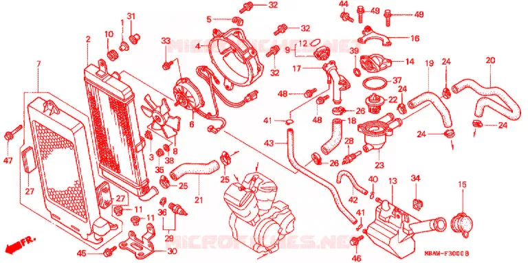 RADIATEUR Honda MOTO 750 SHADOW 1999  VT750CD3X
