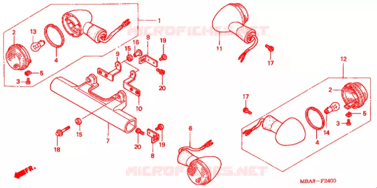 CLIGNOTANT Honda MOTO 750 SHADOW 2002  VT750CDA2