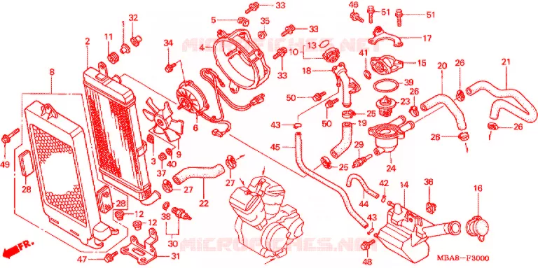 RADIATEUR Honda MOTO 750 SHADOW 2002  VT750CDA2