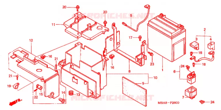 BATTERIE Honda MOTO 750 SHADOW 2002  VT750CDA2